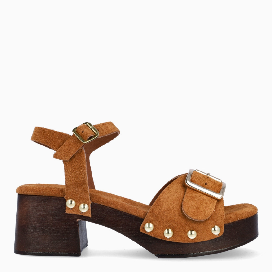 Sandalias de la marca Itse, modelo CALISTA. Elaboradas en ante color cuero con detalle de hebilla en pala. Interior en ante color cuero. Cierre de sandalias Itse con hebilla en tobillo y suela con tacón de 5cm de altura. Estas sandalias Itse CALISTA son ideales para ti en estilo y comodidad.