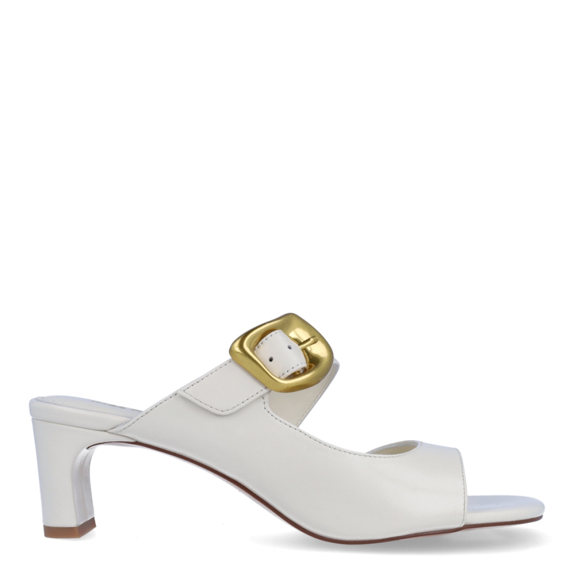 Sandalias de la marca Ines Palliser, modelo HELLA. Exterior en piel color blanco con punta redonda y cierre de hebilla color dorado en pala. Interior en piel color blanco. Sandalias con tacón de 5cm de altura. Estas sandalias Ines Palliser HELLA son unas clásicas, ideales para darle el look de elegancia y comodidad a tus looks!
