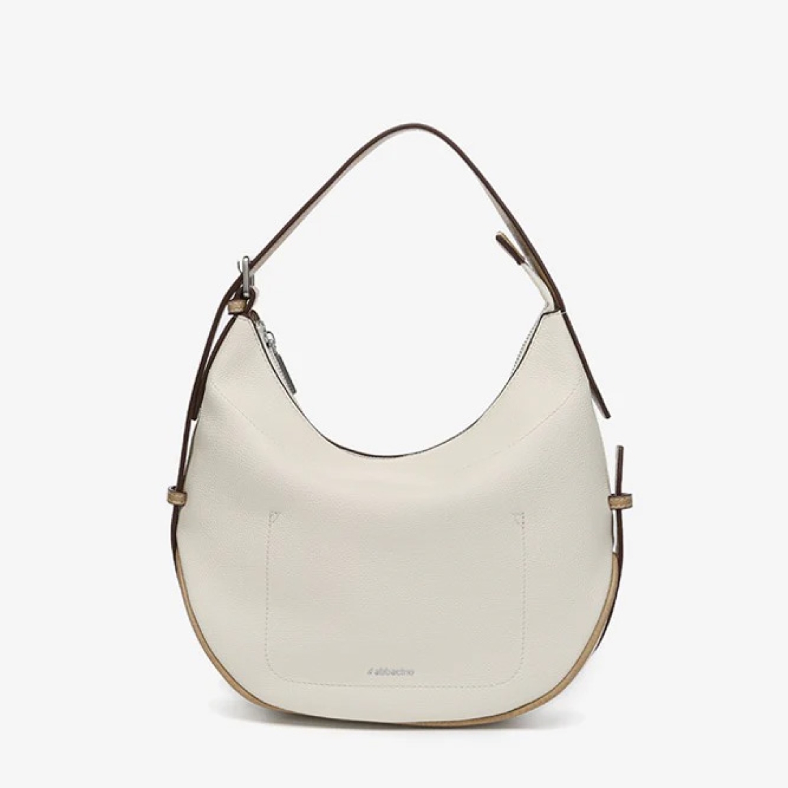Bolso de hombro estilo hobo de la marca Abbacino, modelo BIEL. Bolso elaborado en piel color beig con detalles color cueroconfeccionado con materiales reciclados. Su diseño simple y minimalista, teñido en colores veraniegos, ofrece un amplio espacio interior. Interior amplio y perfectamente distribuido. Cierre con cremallera y su asa multifuncional, permite convertir el bolso en una práctica bandolera. Medidas: alto 20cm y ancho 28cm.