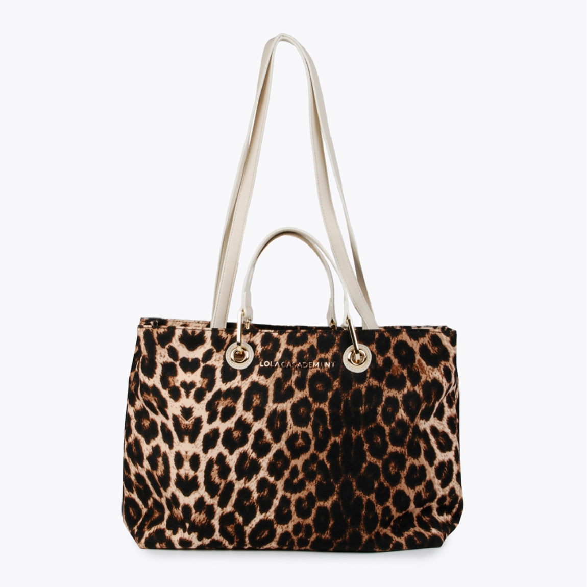 Bolso de la marca Lola Casademunt, modelo PAMELA. Bolso Shopper en tejido animal print combinado con efecto piel en crudo. Contiene varios compartimentos interiores y asa bandolera. Cierre con cremallera.ALTO: 25 cm - LARGO: 32 cm - ANCHO: 11 cm / BANDOLERA: 81 cm