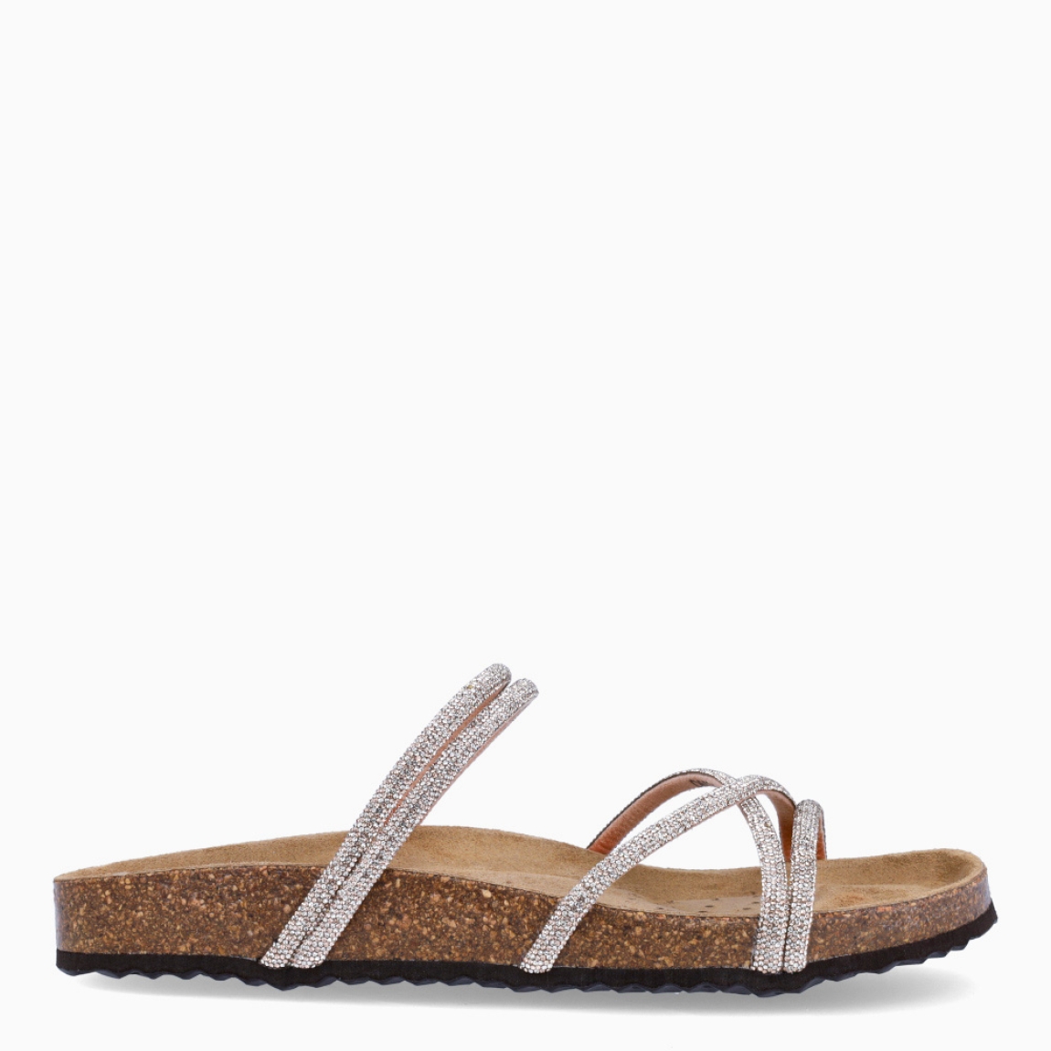Sandalias de la marca Geox, modelo DASY. Sandalias elaboradas piel con detalle de piedrerías rosa y tiras cruzadas en pala. Interior en piel color camel. Cierre de sandalias Geox con cordones y suela de corcho plana. Sandalias Geox DASY ideales para esta temporada!