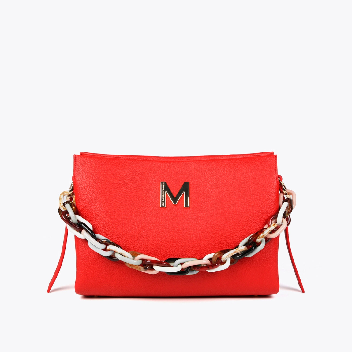 Bolso de la marca Lola Casademunt, modelo INÉS. Bolso grande en efecto piel color beig. Detalle de asa acrílica multicolor. Contiene asa bandolera y compartimento interior con cremallera. Cierre imantado.ALTO: 25 cm - LARGO: 35 cm - ANCHO: 8 cm / BANDOLERA: 145 cm