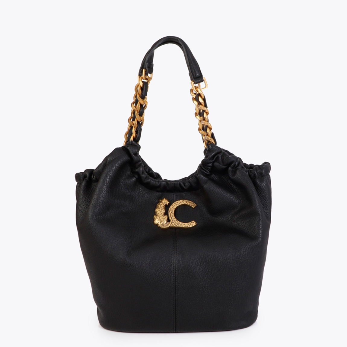 Elegante bolso shopper de la marca Lola Casademunt, modelo MARA. Bolso elaborado en polipiel color negro con detalle de cadena dorada. Decorado con emblema animal en la parte frontal. Espacioso interior con bolsillos. Ideal para el uso diario. Bolso Lola Casademunt MARA, complemento ideal para ti!ALTO 30cm ANCHO 45cm PROFUNDIDAD 10cm