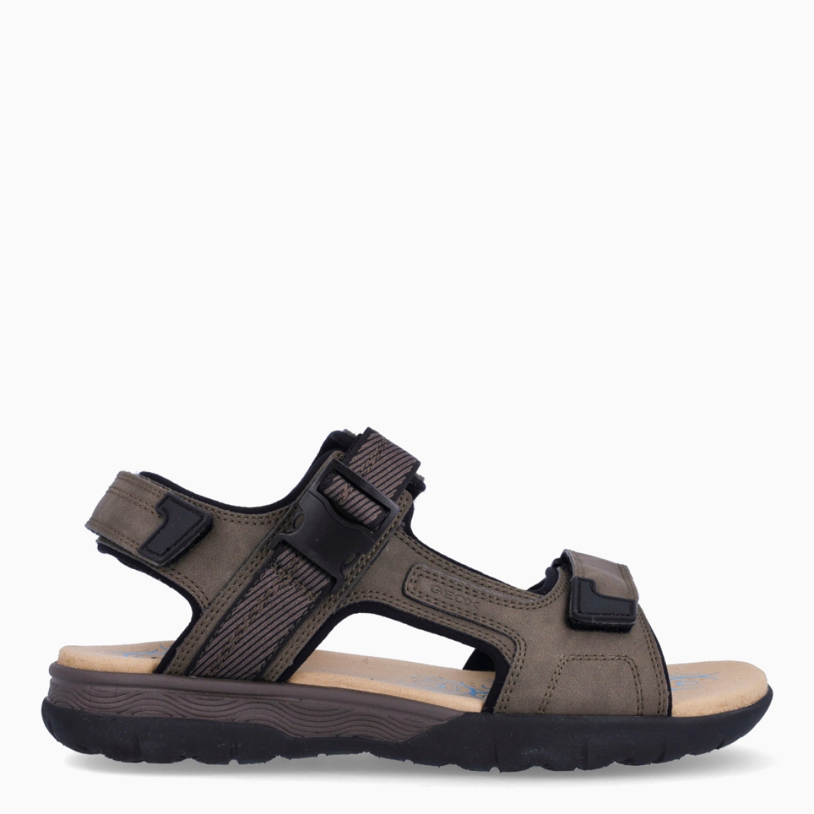 Sandalias de hombre de la marca Geox, modelo SPHERICA EC5 B. Sandalias elaboradas en piel color gris. Sandalias con tiras en pala y cierre en velcro. Interior en piel color nude, acolchado para más comodidad durante el día. Sandalias Geox SPHERICA EC5 B, ideal como básico de todos los días!