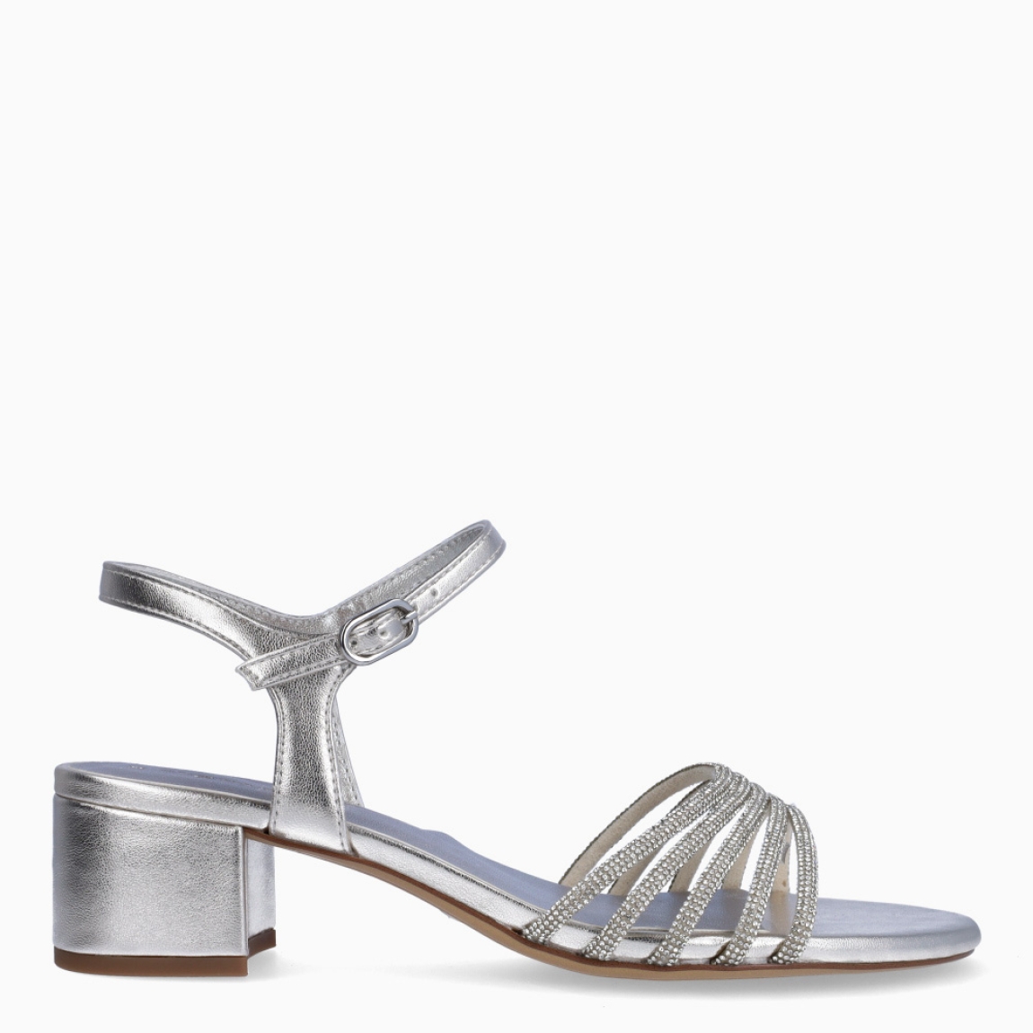 Sandalias de la marca Tamaris, modelo GLMAOUR. Exterior en piel color platino con tiras brillantes en pala. Interior en piel color plata. Cierre de sandalias Tamaris con hebilla en tobillo. Sandalias con tacón de 4cm de altura. Estas sandalias Tamaris GLAMOUR son ideales para las ocasiones especiales, te ayudarán a crear y estilizar diferentes looks!