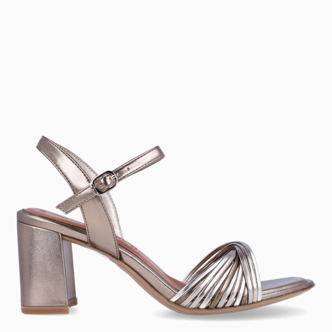 Sandalias de la marca Tamaris, modelo DARIA. Elaboradas en piel color bronce con detalle de tiras cruzadas en pala. Interior en piel color nude y cierre con hebilla en tobillo. Sandalias Tamaris con tacón de 7cm de altura. Estas sandalidas Tamaris DARIA son ideales para ti!