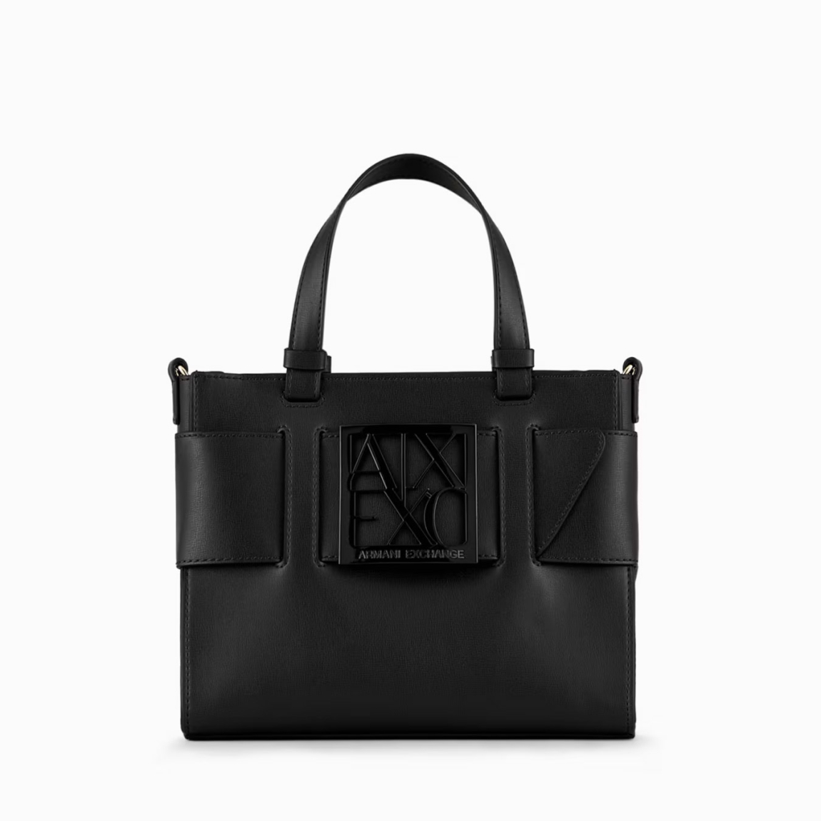 Bolso de la marca Armani Exchange, modelo YSA. Bolso elaborado en piel color negro. Este es un best seller que se renueva cada temporada, perfecto desde todos los puntos de vista y siempre cool: el bolso tote mediano con bandolera y banda con hebilla con logo personalizado es el accesorio que no puede faltar en el look.Material externo: 100% poliuretano; tejido intermedio: 100% poliéster; material interno: 100% poliuretano. Cierre con cremallera. Medidas: alto 18cm y ancho 24cm.