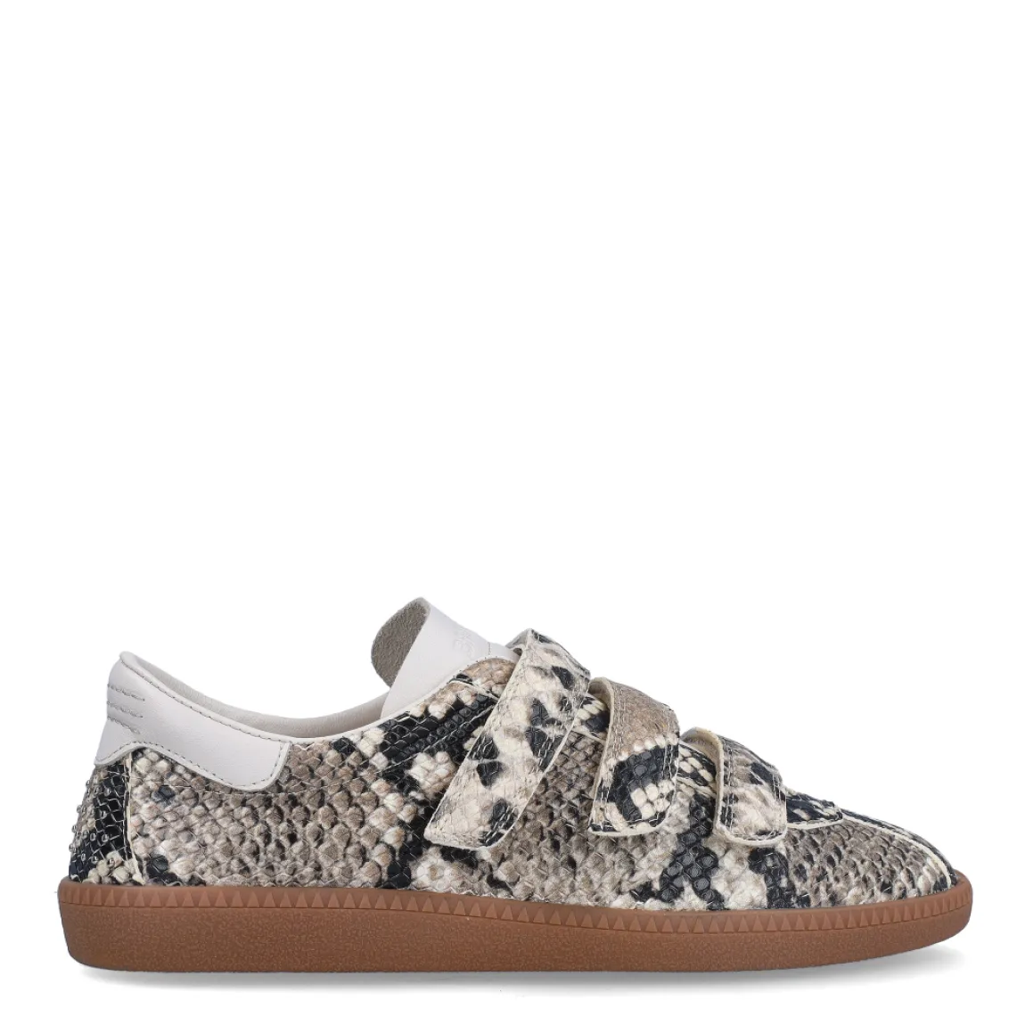 Deportivas de la marca Bronx, modelo SNAKE. Exterior en piel color con estampado animal print de serpiente. Interior en piel color blanco. Cierre con triple velcro en pala. Suela plana de goma. Estas deportivas Bronx SNAKE son una tendencia que no te puede faltar.