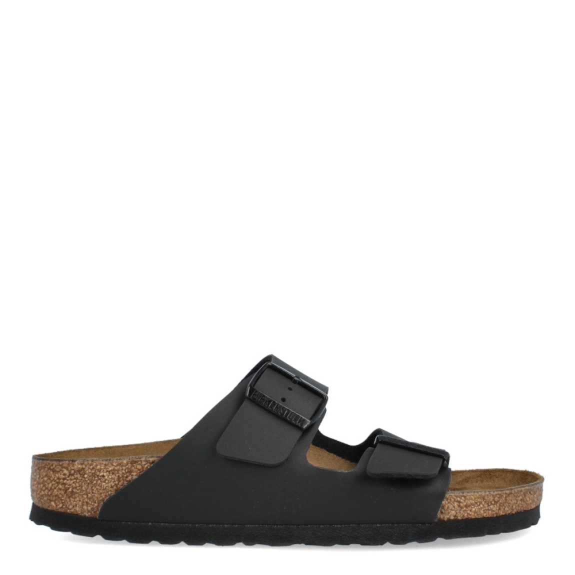 Sandalias de la marca Birkenstock, modelo ARIZONA BIRKO-FLOR. Sandalias elaboradas en neopreno de color negro con una base de corcho y látex de forma anatómica. Cierre de las sandalias con doble hebilla de espiga de metal con ajuste individual. Estas sandalias Birkenstock ARIZONA BIRKO-FLOR es un complemento clásico para tus looks de temporada, con un diseño sencillo atemporal y una ligereza que te dará la comodidad que necesitas en tu día a día.