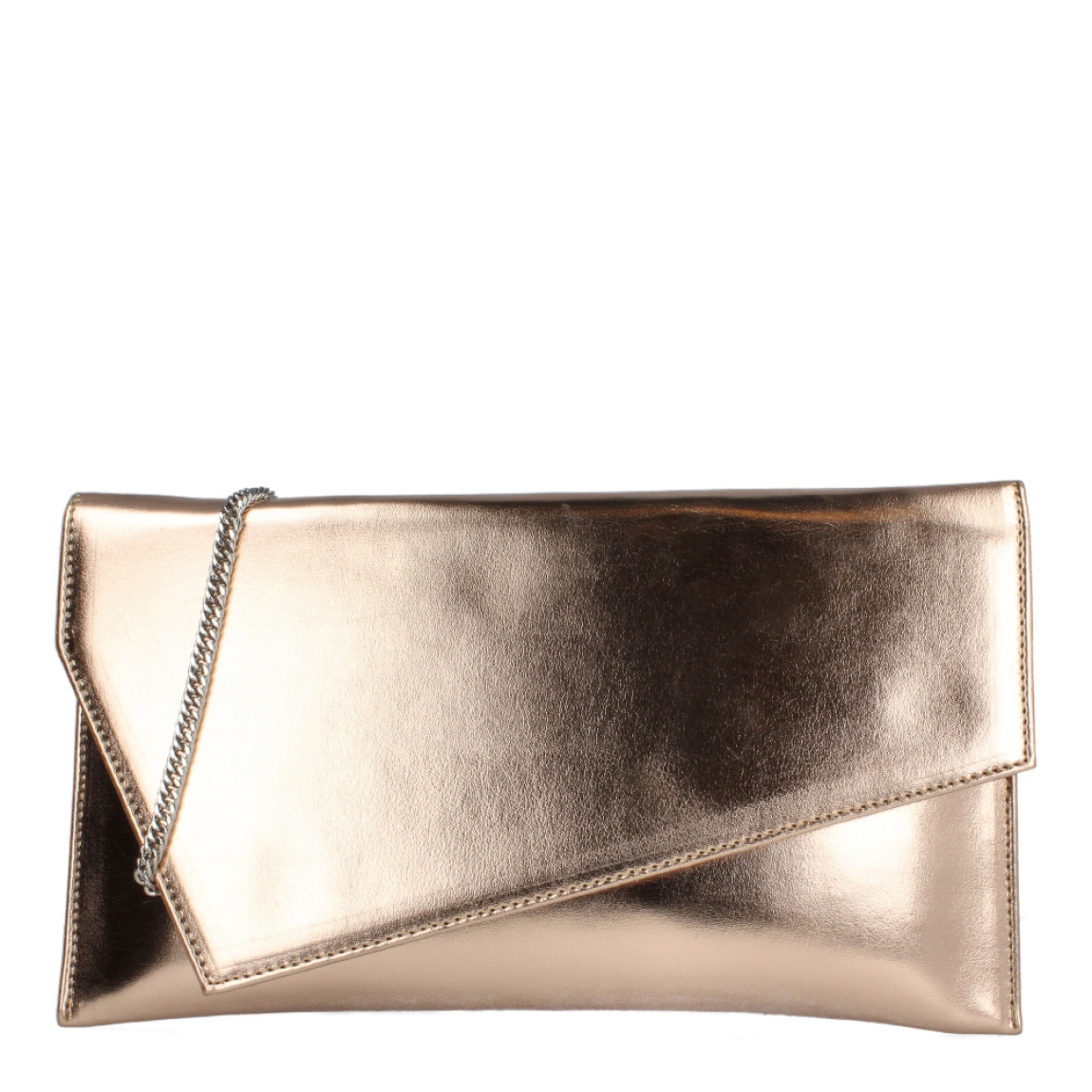 Bolso de la marca Munné, modelo VEGA. Elaborado en piel color bronce. Cierre con botones inmantados y asa de cadena. Medidas del bolso: alto 14cm y ancho 25cm. Este bolso Munné VEGA es un clásico que te acompañará en tus eventos más importantes y realzará tus looks a donde vayas.