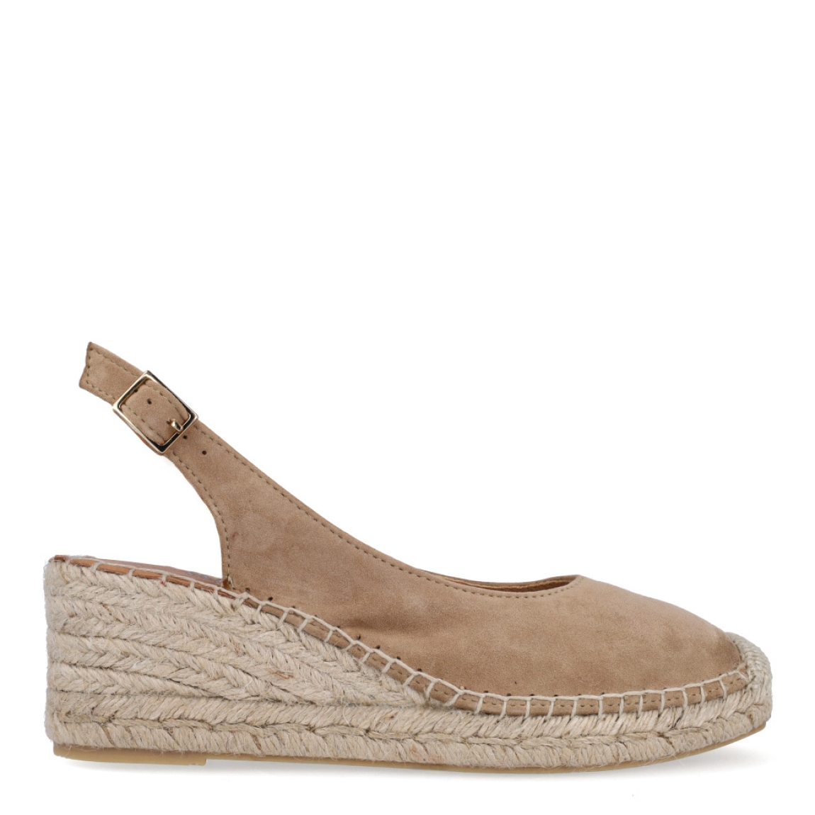 Alpargatas de la marca Itse, modelo CORMAC. Exterior en ante color camel. Interior en piel color nude. Alpargatas Itse con cuña de 6cm de altura. Cierre con hebilla en el talón. Estas Alpargatas CORMAC son ideales para lucirlas esta temporada!