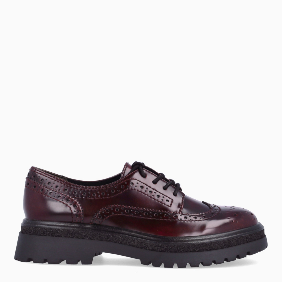 Blucher de la marca Tamaris, modelo VERONA. Mocasines elaborados en piel color burdeos. Su silueta de corte bajo con punta redonda crea un look casual y sencillo para el día a día, mientras que la plataforma de 3 cm añade altura sin sacrificar la estabilidad. Cierre de blucher Tamaris con cordones en pala. Tiene un diseño de ajuste ancho prioriza la comodidad, y la plantilla de piel extraíble te permite adaptar la amortiguación o usar tus propias plantillas. Con los blucher Tamaris, Veron ate sentirás cómoda en cada paso que des.