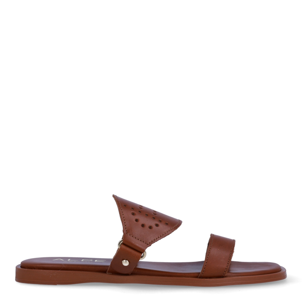 Sandalias de la marca Alpe, modelo SHEILA. Exterior en piel color cuero con efecto troquelado y tiras en la pala. Interior en piel color cuero. Sandalias Alpe con suela antideslizante y puntera cuadrada, sin cierre. Modelo SHEILA ideal para esta temporada!