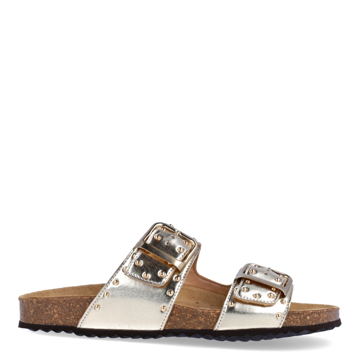 Sandalia para mujer de la marca Geox modelo BRIONIA. Elaborada en piel color oro con detalle de tachuelas, de estilo diario, que garantiza confort y transpirabilidad durante todo el día. Cierre con doble hebilla en pala. Este modelo, cuenta con una empella de suave gamuza. Ideal para la ciudad, BRIONIA está pensada para añadir un toque moderno a los looks de verano.