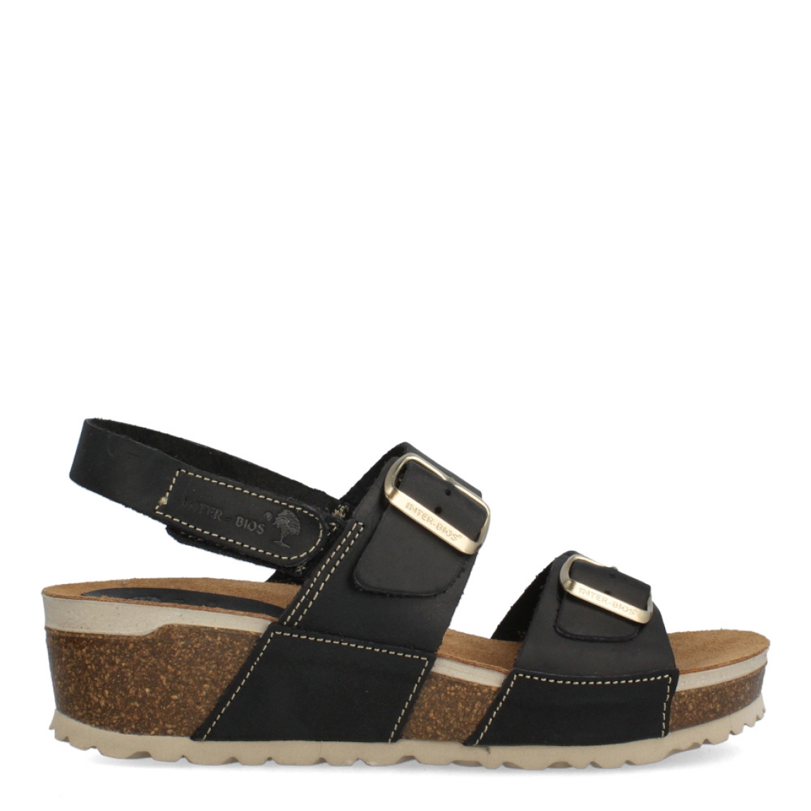 Sandalias de la marca Inter Bios, modelo LINA. Sandalias elaboradas en piel color taupe con detalle en dorado. Cierre de las sandalias con doble hebilla en pala y velcro en el talón. Sandalias con cuña de 4cm de altura. Estas sandalias Inter Bios es un esencial para tus looks de temporada, si deseas disfrurae de una comodidad máxima en tu día a día.