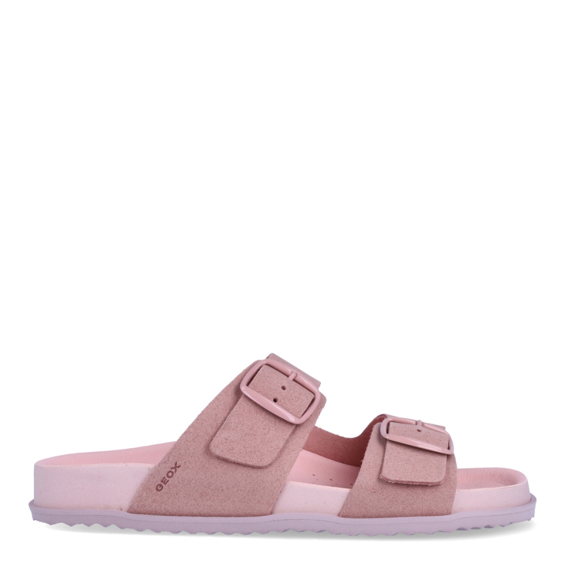 Sandalia para mujer de la marca Geox modelo SANDYBETT. Elaborada en neopreno color rosa, de estilo diario, que garantiza confort y transpirabilidad durante todo el día. Cierre con doble hebilla en pala. Este modelo, cuenta con una empella de suave gamuza. Ideal para la ciudad, Sandybett está pensada para añadir un toque moderno a los looks de verano.