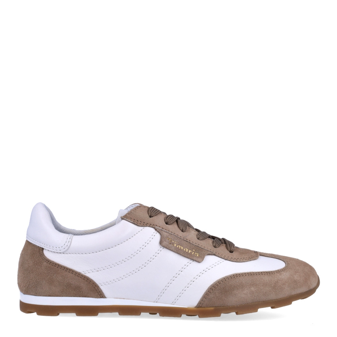 Deportivas de la marca Tamaris, modelo CANEL. Exterior en ante color marrón y blanco. Interior en piel color blanco. Cierre con cordones en color marrón. Suela de goma y plana. Estas deportivas Tamaris CANEL son unas clásicas, ideales para tu looks del día a día!