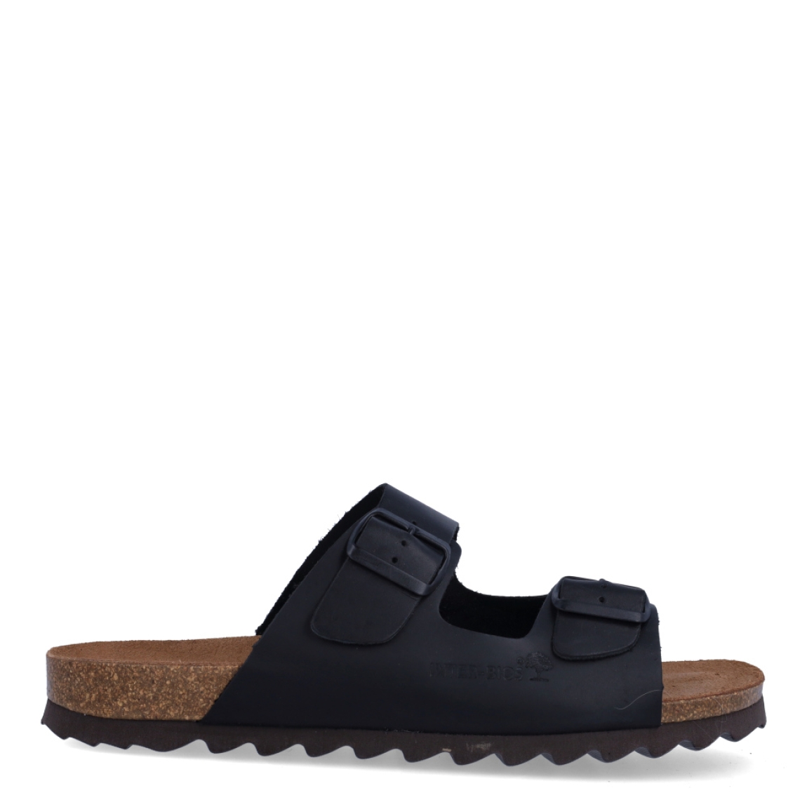 Sandalias de la marca Inter Bios, modelo HARRY. Exterior de las sandalias en piel color negro. Inter forrado de piel color marrón. Cierre con doble hebilla. Sandalias con plantilla antómica acolchada para máxima comodidad y suela de 1,5cm. Las sandalias Inter Bios HARRY es un esencial en tus looks del día a día en esta temporada.