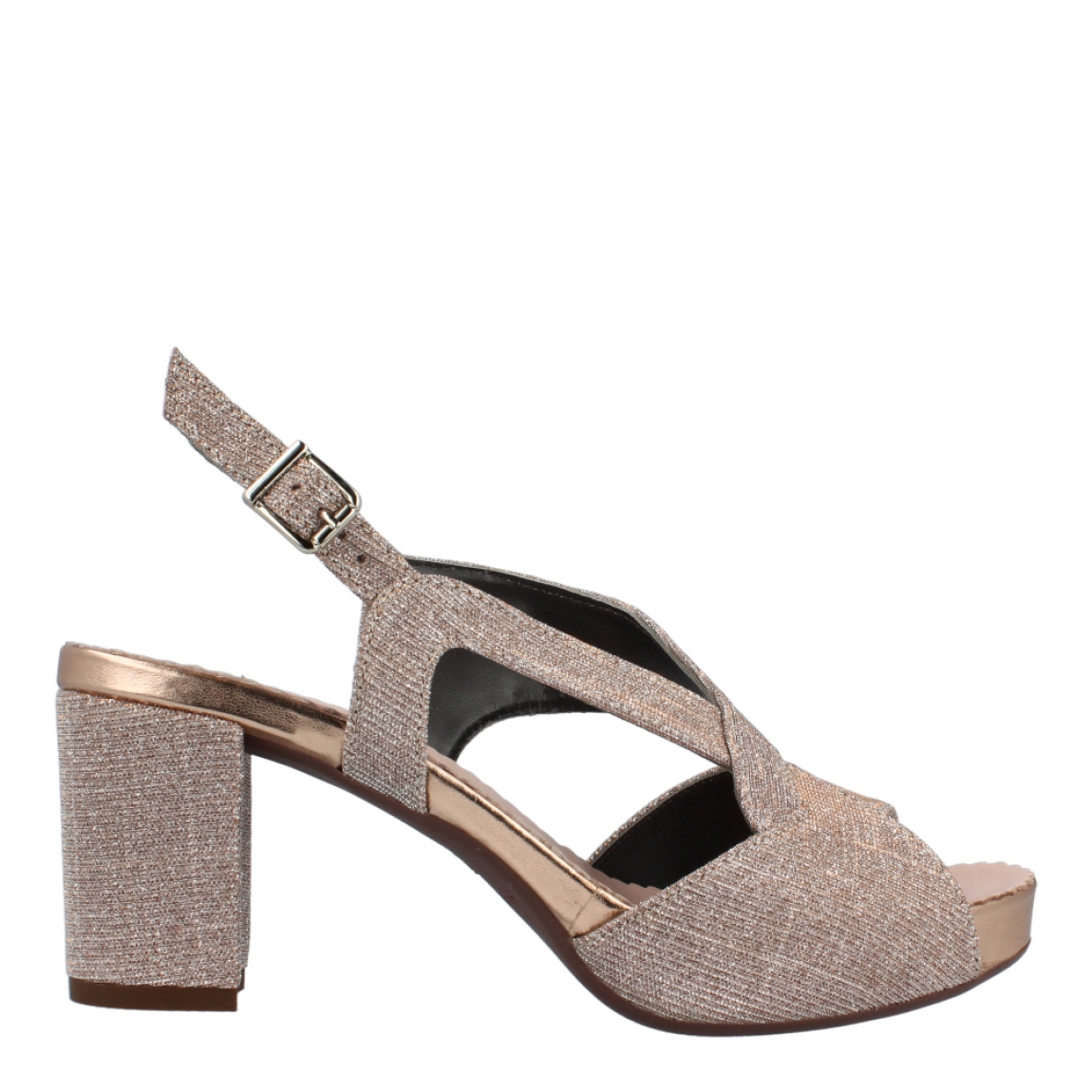 Sandalias de la marca Munné, modelo LUM. Exterior de las sandalias en piel con glitter color nude. Interior de las sandalias en piel color nude. Cierre de las sandalias con hebilla en el tobillo. Sandalias Munné con tacón de 7cm de altura. Estas sandalias Munné, modelo Lum, son perfectas para destacar en esta temporada en tus eventos más importantes!