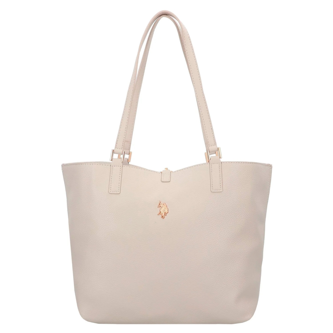 Bolso de la marca US POLO, modelo MALIBU. Elaborado en piel color beig con logotipo en parte frontal. Cierre con hebilla y forro interior de tela. El bolso shopper cuenta con un bolsillo desmontable para un uso diario estructurado, y el cierre de langosta añade un elemento práctico. La correa principal de longitud media ofrece sujeción sin concesiones. Medidas: alto 28cm y ancho 38cm. Este bolso US POLO MALIBU es un clásico para llevar a todos lados!