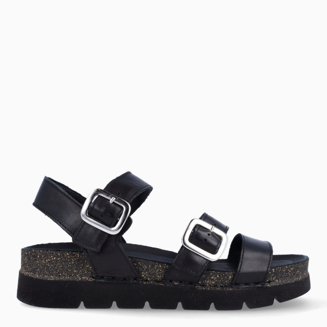 Sandalias de la marca CALBA, modelo LEONORE. Exterior de las sandalias en piel color negro con tiras en pala. Interior de las sandalias en piel color negro. Cierre de las sandalias CALBA con doble hebilla, en pala y tobillo. Sandalias CALBA con suela de goma. Estas sandalias CALBA LEONORE son un complemento clásico de temporada, te darán una comodidad absoluta. No te puede faltar en el armario.