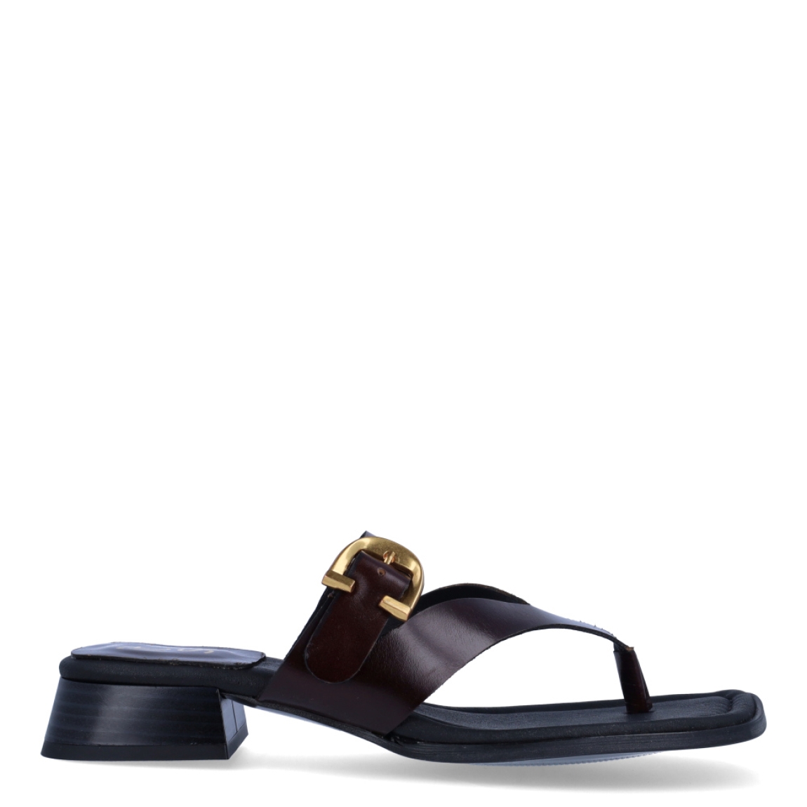 Sandalias de la marca Itse, modelo CROSLY. Sandalias elaboradas en piel color marrón. Interior en piel color negro con estampado de marca. Cierre de las sandalias con hebilla en pala y tacón de 2cm de altura. Estas sandalias Itse CROSLY son un complemento ideal para crear looks con personalidad y comodidad esta temporada. No te pueden faltar en el armario!