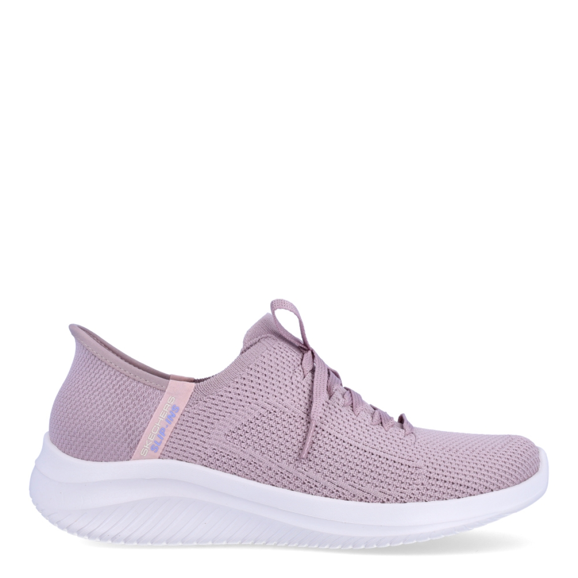 Deportivas de la marca Skechers, modelo CHAOS. Exterior en textil color lila con efecto de rejilla con detalle del logo en parte lateral. Interior en textil color gris con plantilla acolchada y extraíble para máxima comodidad. Cordones de color lila y una cuña de 3cm de altura. Estas deportivas transpirables Skechers CHAOS son unas clásicas, ideales para tu día a día.