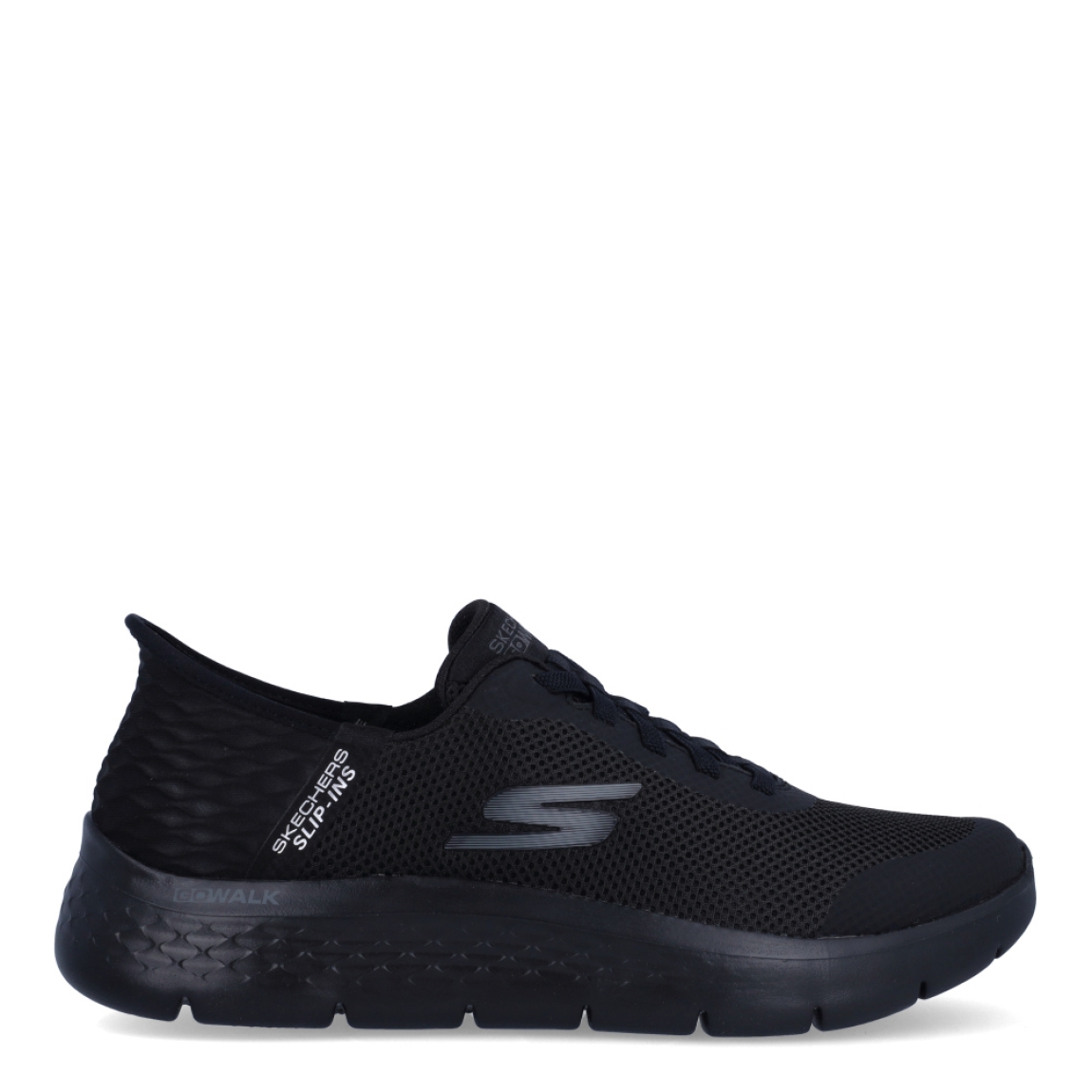 Deportivas de la marca Skechers, modelo GO WALK. Exterior en naylon con efecto rejilla color azul negro, con logo lateral de la marca. Interior en textil transpirable color negro con plantilla acolchada y extraíble para máxima comodidad. Cierre con cordones. Suela de goma con cuña de 3cm de altura. Estas deportivas Skechers GO WALK son ideales para tu día a día, unas clásicas excelentes en comodidad.