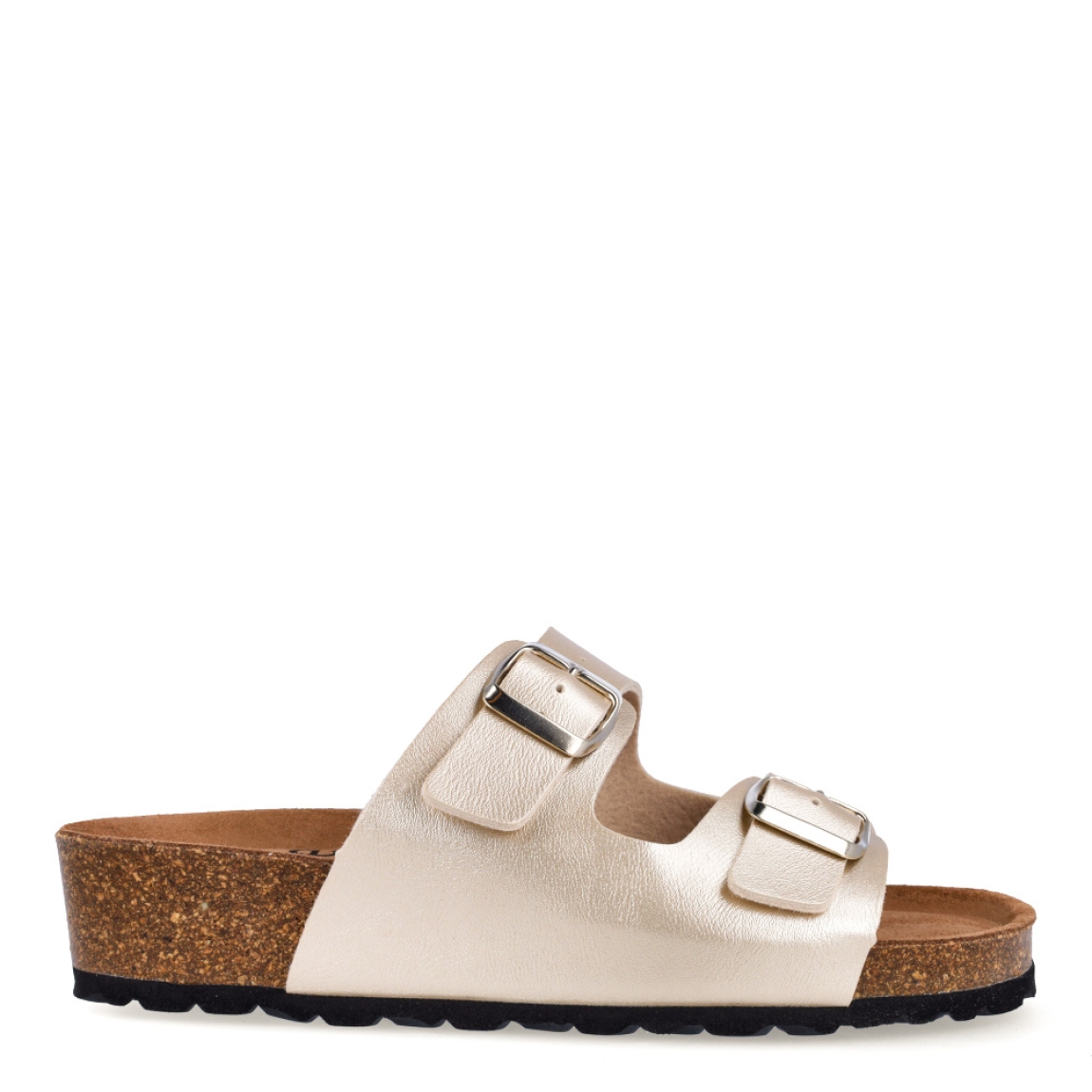 Sandalias de la marca Itse, modelo IRIS. Exterior de las sandalias en piel color platino. Interior de las sandalias en ante color camel. Cierre de las sandalias con doble hebilla, en pala y empeine. Estas sandalias Itse IRIS tienen el diseño perfecto para tus looks de temporada, te hará resaltar tu estilo y te brindará la mayor comodidad al caminar