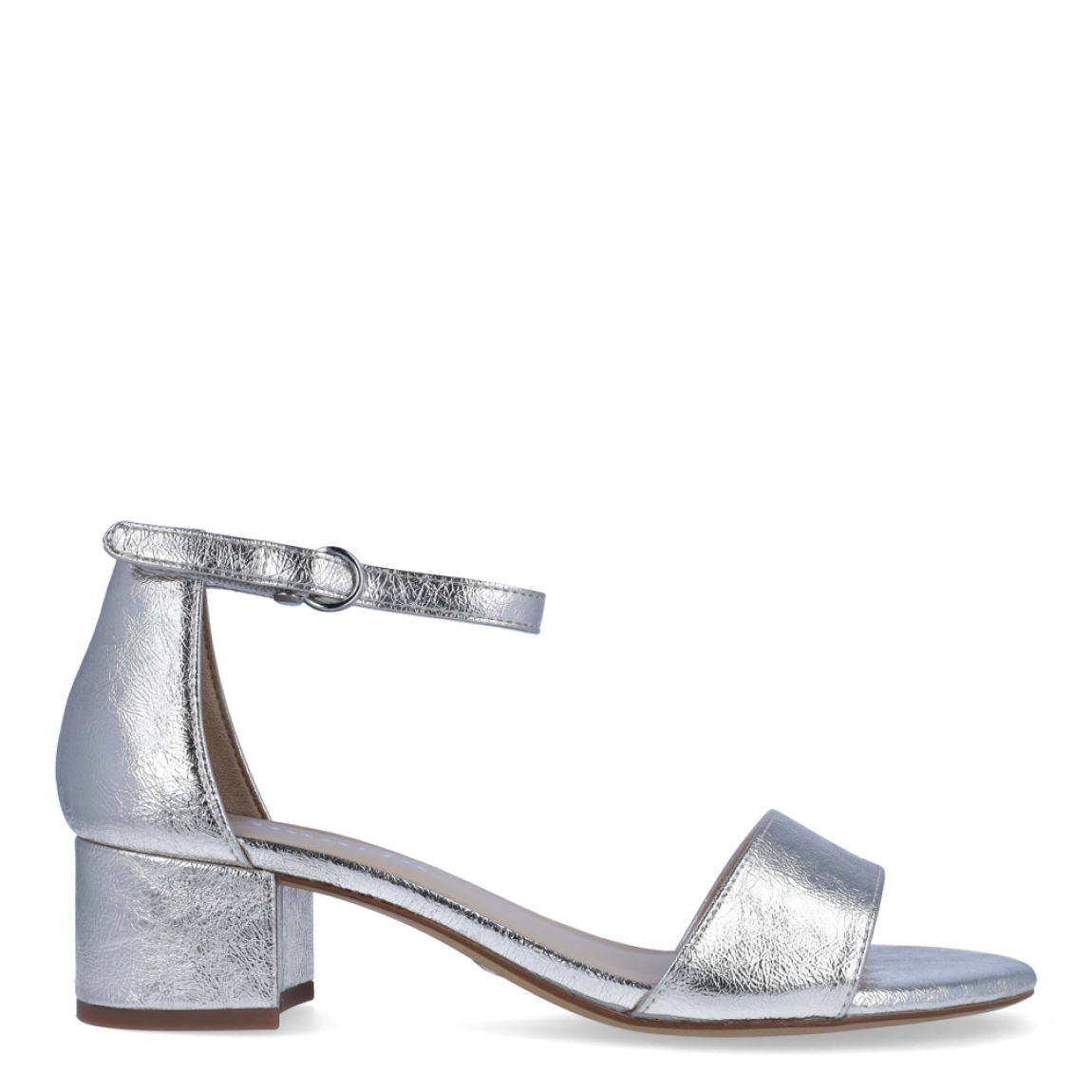 Sandalias de la marca Tamaris, modelo SANTE. Exterior de las sandalias en piel color plata. Interior de las sandalias en piel color beig. Cierre de las sandalias Tamaris con hebilla en el tobillo. Sandalias con tacón de 4cm de altura. Estas sandalias Tamaris SANTE son unas clásicas para lucirlas en tus eventos más importantes con la máxima comodidas posible.