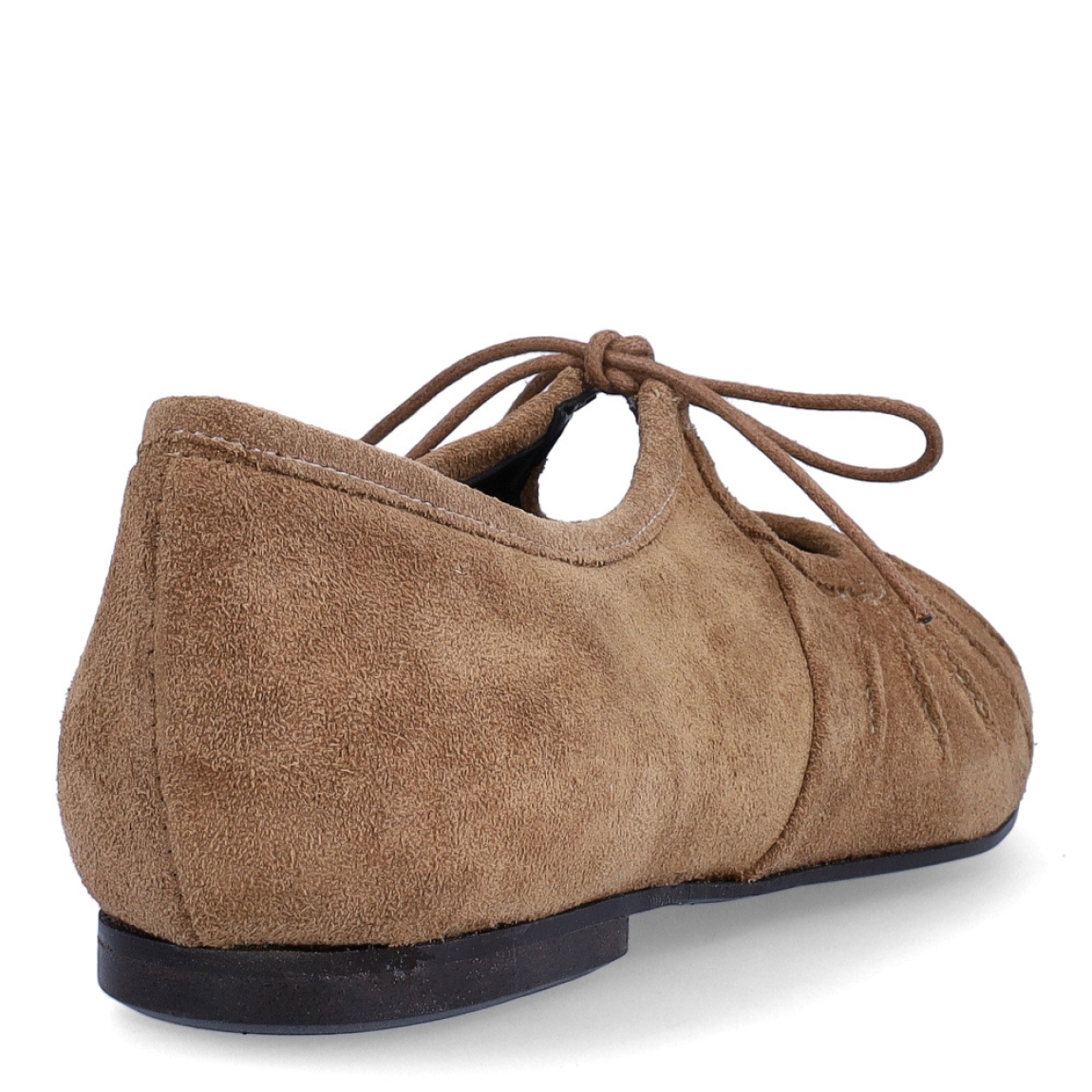 Merceditas de la marca Itse, modelo FIBI. Exterior en ante color marrón con cordones en la pala y punta redonda. Interior en piel color marrón. Suela de goma plana. Estas merceditas Itse FIBI son un complemento de comodidad y elegancia, que le darán estilo a tus looks.