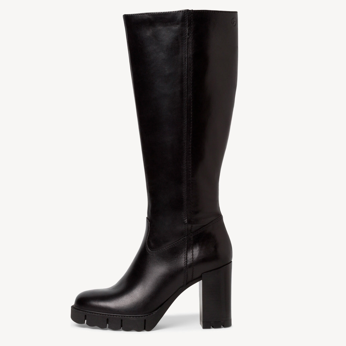 Botas de la marca Tamaris, modelo ELIZA. Exterior en piel color negro con punta redonda. Cierre de las botas con cremallera y un tacón de 9cm de altura. Estas botas Tamaris ELIZA son unas clásicas, ideales para combinar con todos tus looks de esta temporada!