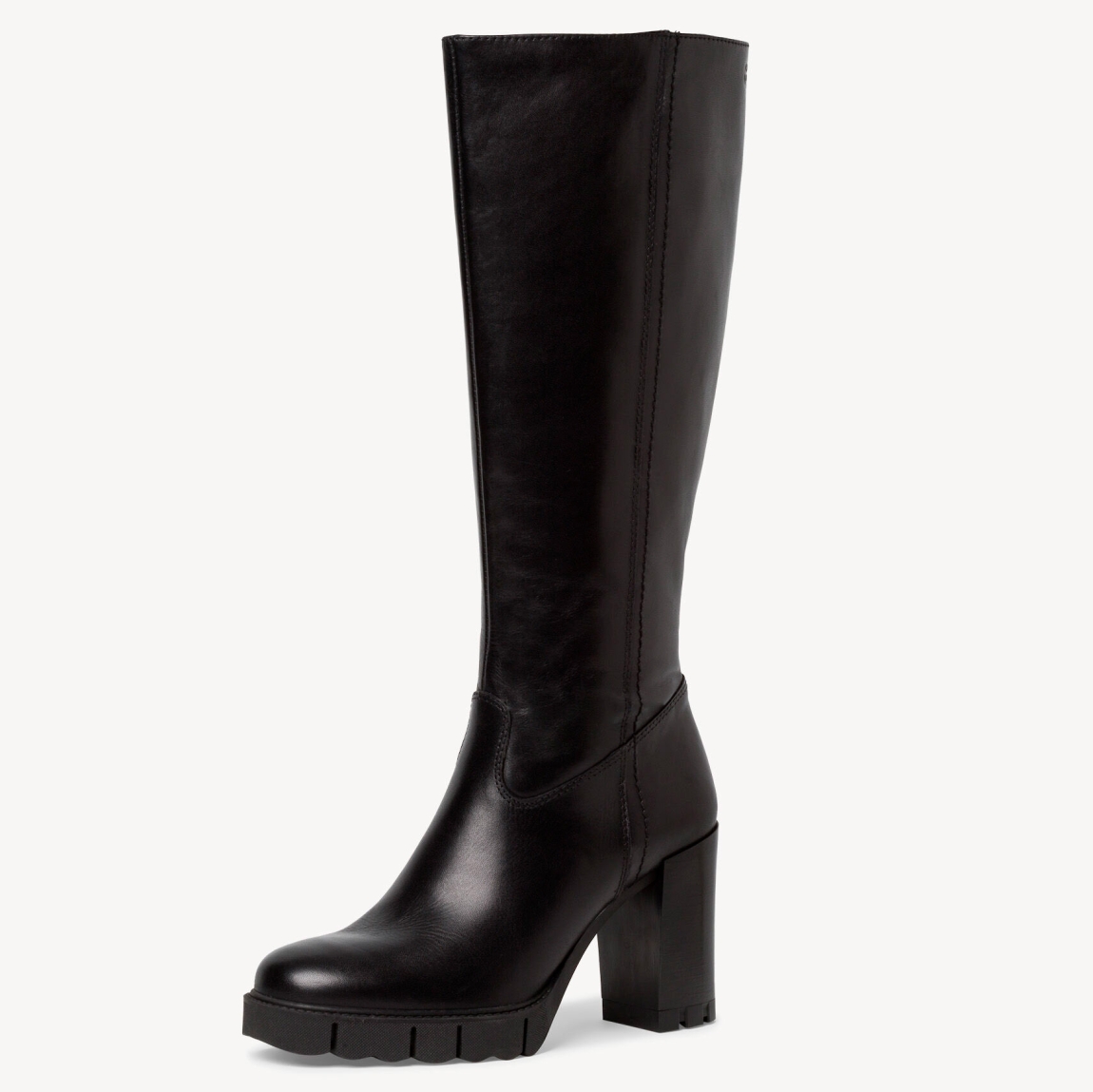 Botas de la marca Tamaris, modelo ELIZA. Exterior en piel color negro con punta redonda. Cierre de las botas con cremallera y un tacón de 9cm de altura. Estas botas Tamaris ELIZA son unas clásicas, ideales para combinar con todos tus looks de esta temporada!