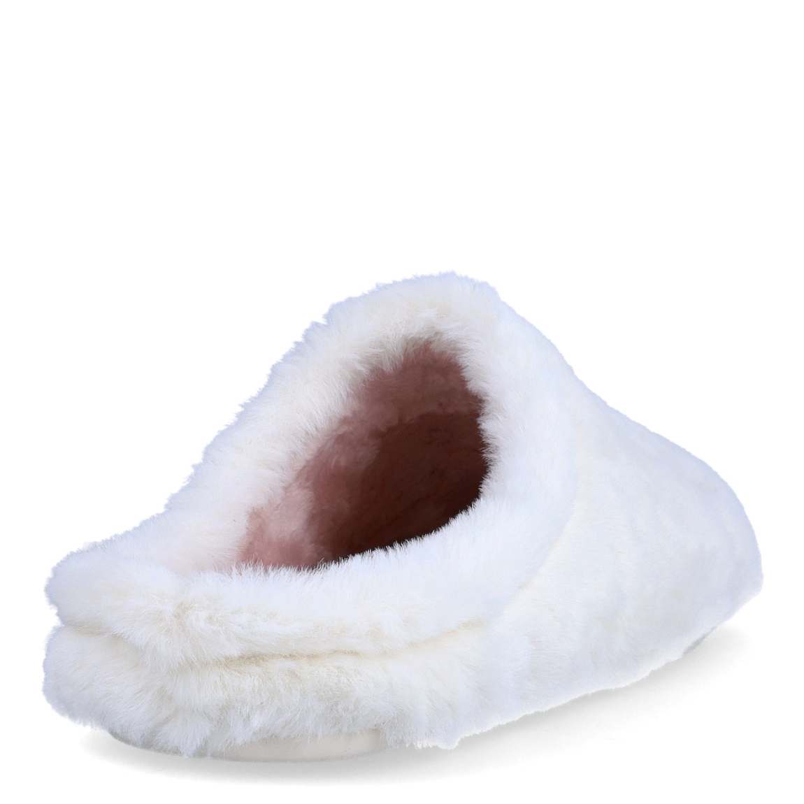 Zapatilla de estar por casa de la marca Macarena, modelo Anais 217. Exterior en pelo de color blanco. Interior en pelo de color nude. Altura de la suela 1 cm. Plantilla extraíble de poliuretano. Ideales para ir perfectay cómoda en casa. No pueden faltar un tu armario!