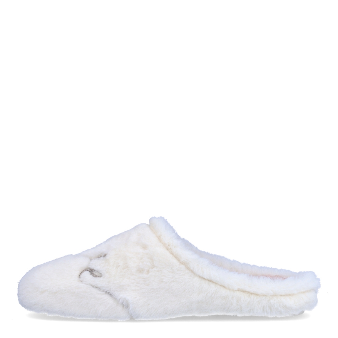 Zapatilla de estar por casa de la marca Macarena, modelo Anais 217. Exterior en pelo de color blanco. Interior en pelo de color nude. Altura de la suela 1 cm. Plantilla extraíble de poliuretano. Ideales para ir perfectay cómoda en casa. No pueden faltar un tu armario!