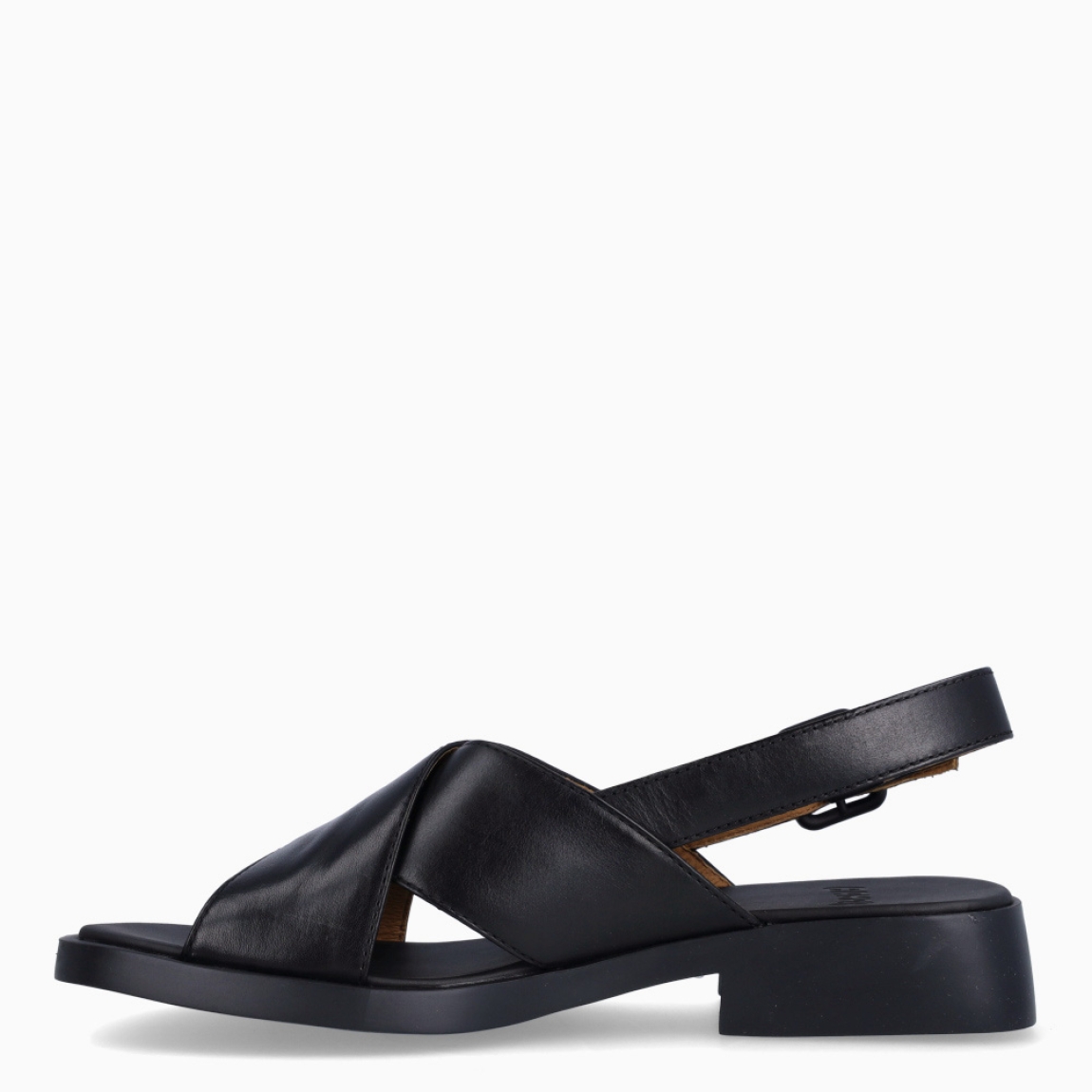 Sandalias de la marca Camper, modelo K20. Exterior en piel color negro y tiras cruzadas en pala. Interior en piel color negro. Cierre con hebilla en tobillo. Sandalias Camper con suela de goma. Estas sandalias Camper K20 son unas clásicas, ideales para diferentes looks!