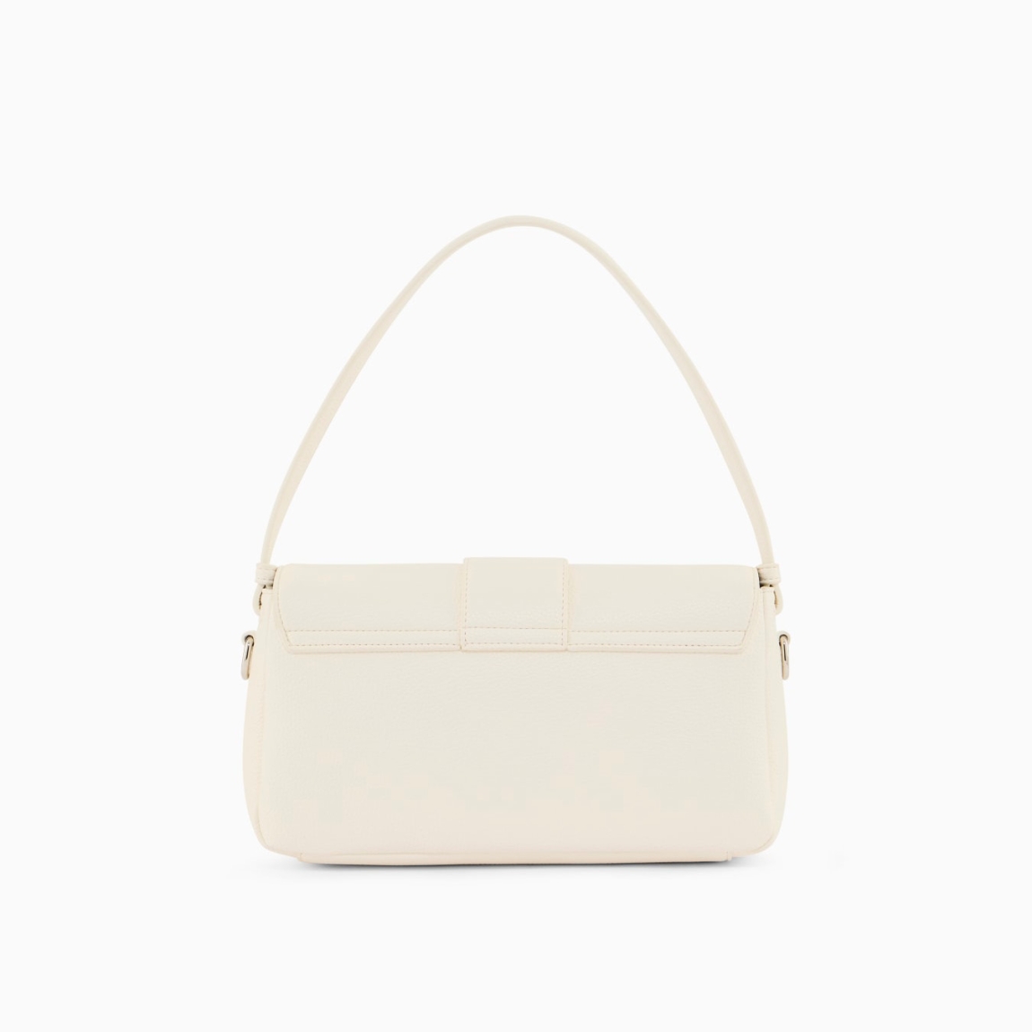 Bolso de hombro de la marca Armani Exchange, modelo DEBORA. Elaborado en ecopiel color blanco. Las líneas limpias y la silueta estructurada crean un accesorio de lujo discreto, perfecto para completar un look sofisticado. Cierre con botón inmantado y logotipo en parte frontal. Bolso Armani Exchange DEBORA, es un complemento que ofrece un toque de elegancia sobria y natural, ideal para la mujer moderna que aprecia los detalles refinados. Medidas: alto 15cm y ancho 28cm.