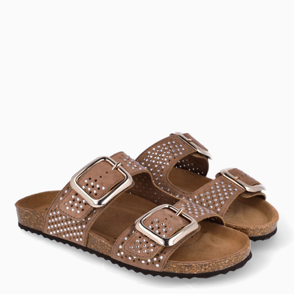 Sandalia para mujer de la marca Geox modelo BRUNNA. Elaborada en ante color marrón con detalle de doble tiras en pala con tachuelas. Sandalias Geox de estilo diario, que garantiza confort y transpirabilidad durante todo el día. Cierre con doble hebilla en pala. Este modelo, cuenta con una empella de suave gamuza. Ideal para la ciudad, BRUNNA está pensada para añadir un toque moderno a los looks de verano.