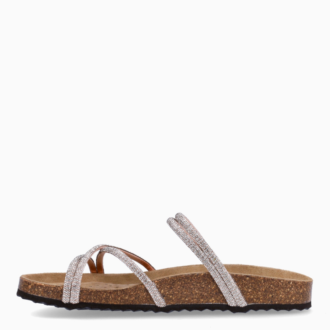 Sandalias de la marca Geox, modelo DASY. Sandalias elaboradas piel con detalle de piedrerías rosa y tiras cruzadas en pala. Interior en piel color camel. Cierre de sandalias Geox con cordones y suela de corcho plana. Sandalias Geox DASY ideales para esta temporada!