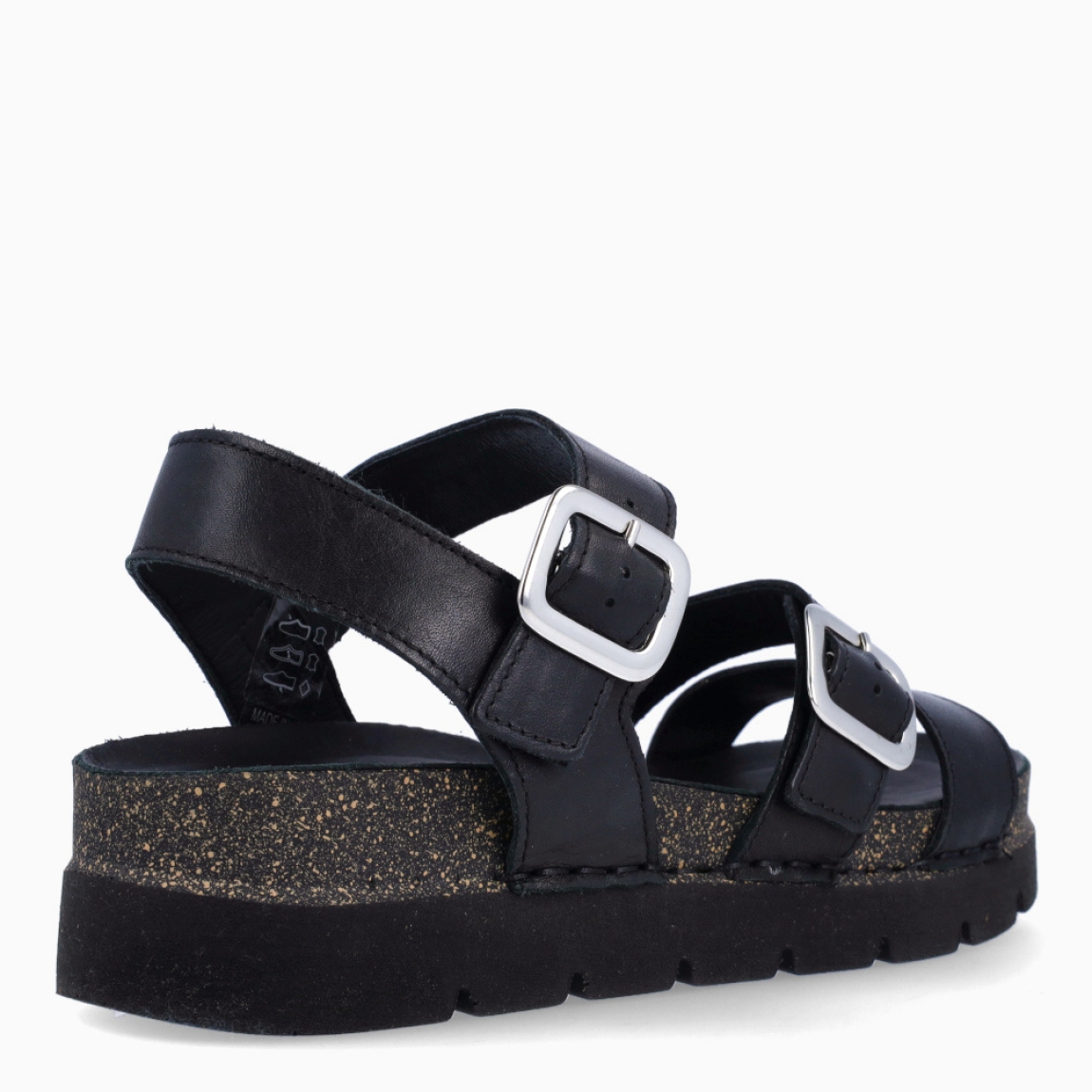 Sandalias de la marca CALBA, modelo LEONORE. Exterior de las sandalias en piel color negro con tiras en pala. Interior de las sandalias en piel color negro. Cierre de las sandalias CALBA con doble hebilla, en pala y tobillo. Sandalias CALBA con suela de goma. Estas sandalias CALBA LEONORE son un complemento clásico de temporada, te darán una comodidad absoluta. No te puede faltar en el armario.