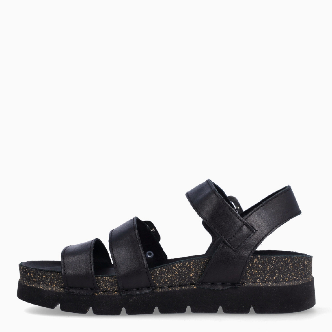 Sandalias de la marca CALBA, modelo LEONORE. Exterior de las sandalias en piel color negro con tiras en pala. Interior de las sandalias en piel color negro. Cierre de las sandalias CALBA con doble hebilla, en pala y tobillo. Sandalias CALBA con suela de goma. Estas sandalias CALBA LEONORE son un complemento clásico de temporada, te darán una comodidad absoluta. No te puede faltar en el armario.