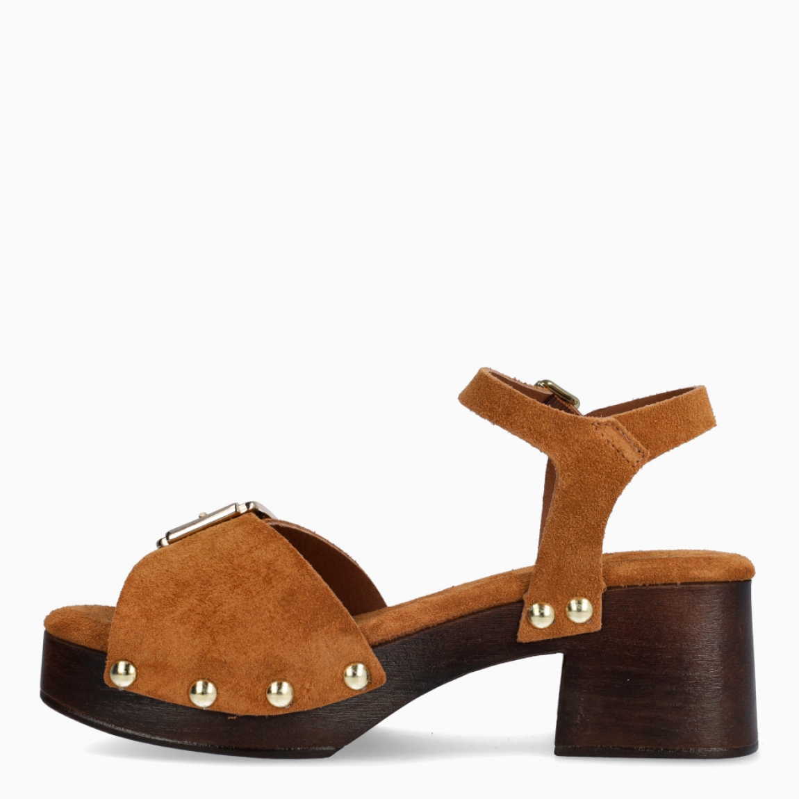 Sandalias de la marca Itse, modelo CALISTA. Elaboradas en ante color cuero con detalle de hebilla en pala. Interior en ante color cuero. Cierre de sandalias Itse con hebilla en tobillo y suela con tacón de 5cm de altura. Estas sandalias Itse CALISTA son ideales para ti en estilo y comodidad.