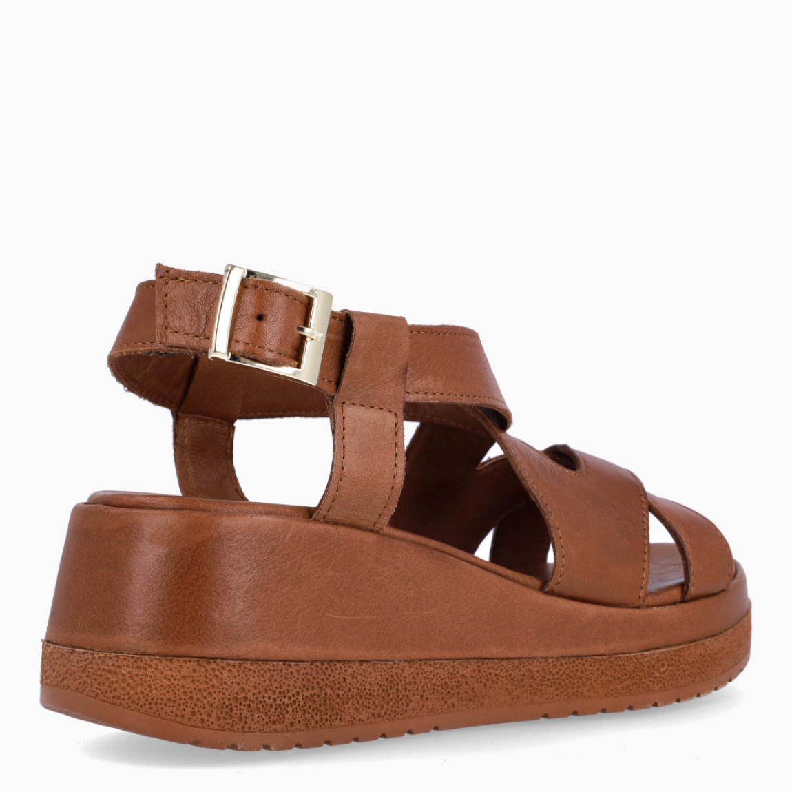 Sandalias de la marca Itse, modelo MIKAELA. Elaboradas en piel color cuero con tiras cruzadas en pala. Interior en piel color cuero con cierre de hebilla en tobillo. Suela con cuña de 6cm de altura. Estas sandalias Itse MIKAELA son unas clásicas, ideales en tu día a día esta temporada!
