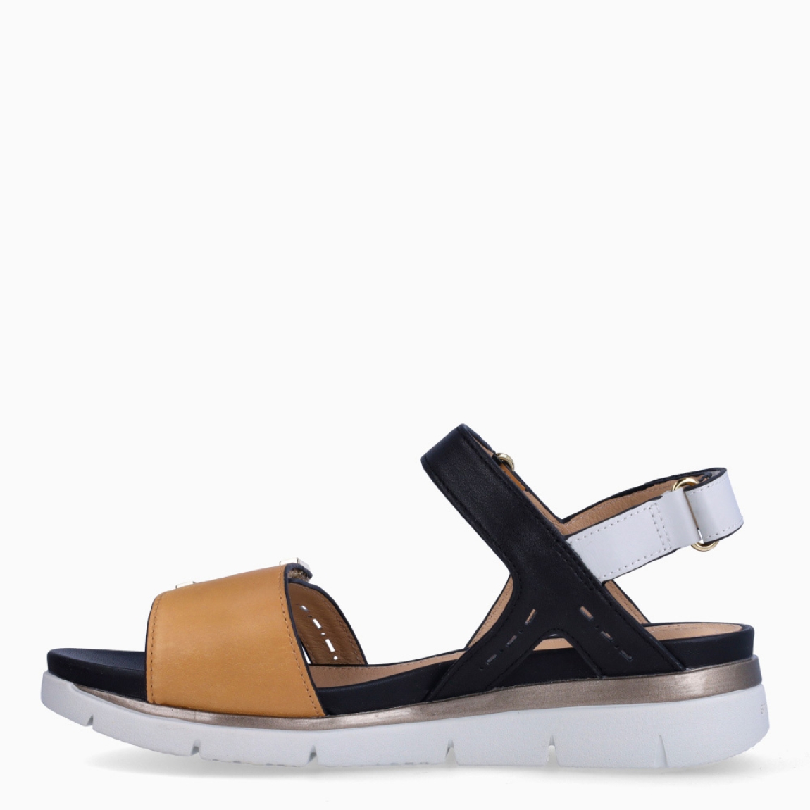 Sandalias de la marca Stonefly, modelo DALIA. Sandalias elaboradas en piel multicolor. Cierre de la sandalias con velcro, dos en la pala y una en talón. Sandalias Stonefly con cuña de 3cm de altura. Estas sandalias Stonefly DALIA son el complemento que necesitas para crear outfits del día a día con la máxima comodidad.