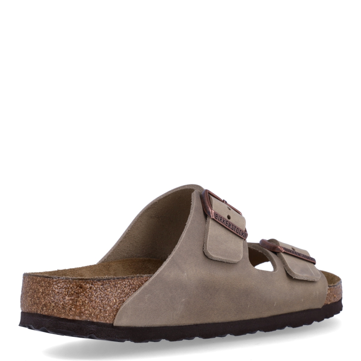 Sandalias de la marca Birkenstock, modelo ARIZONA PIEL ENGRASADA. Sandalias elaboradas en neopreno de color taupe con una base de corcho y látex de forma anatómica. Cierre de las sandalias con doble hebilla de espiga de metal con ajuste individual. Estas sandalias Birkenstock ARIZONA PIEL ENGRASADA es un complemento clásico para tus looks de temporada, con un diseño sencillo atemporal y una ligereza que te dará la comodidad que necesitas en tu día a día.