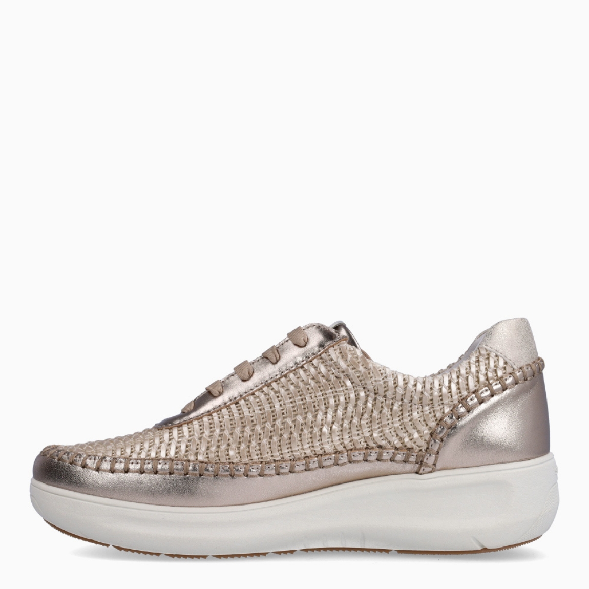 Deportivas de la marca Stonefly, modelo CREAM 78. Deportivas elaboradas en piel con efecto troquelado color bronce con detalle de cierre. Cierre de las deportivas con cordones taupe. Deportivas Stonefly con cuña de 3cm de altura. Estas Stonefly CREAM 78 son un complemento que te ofrecerá la comodidad que necesitas a donde vayas esta temporada!