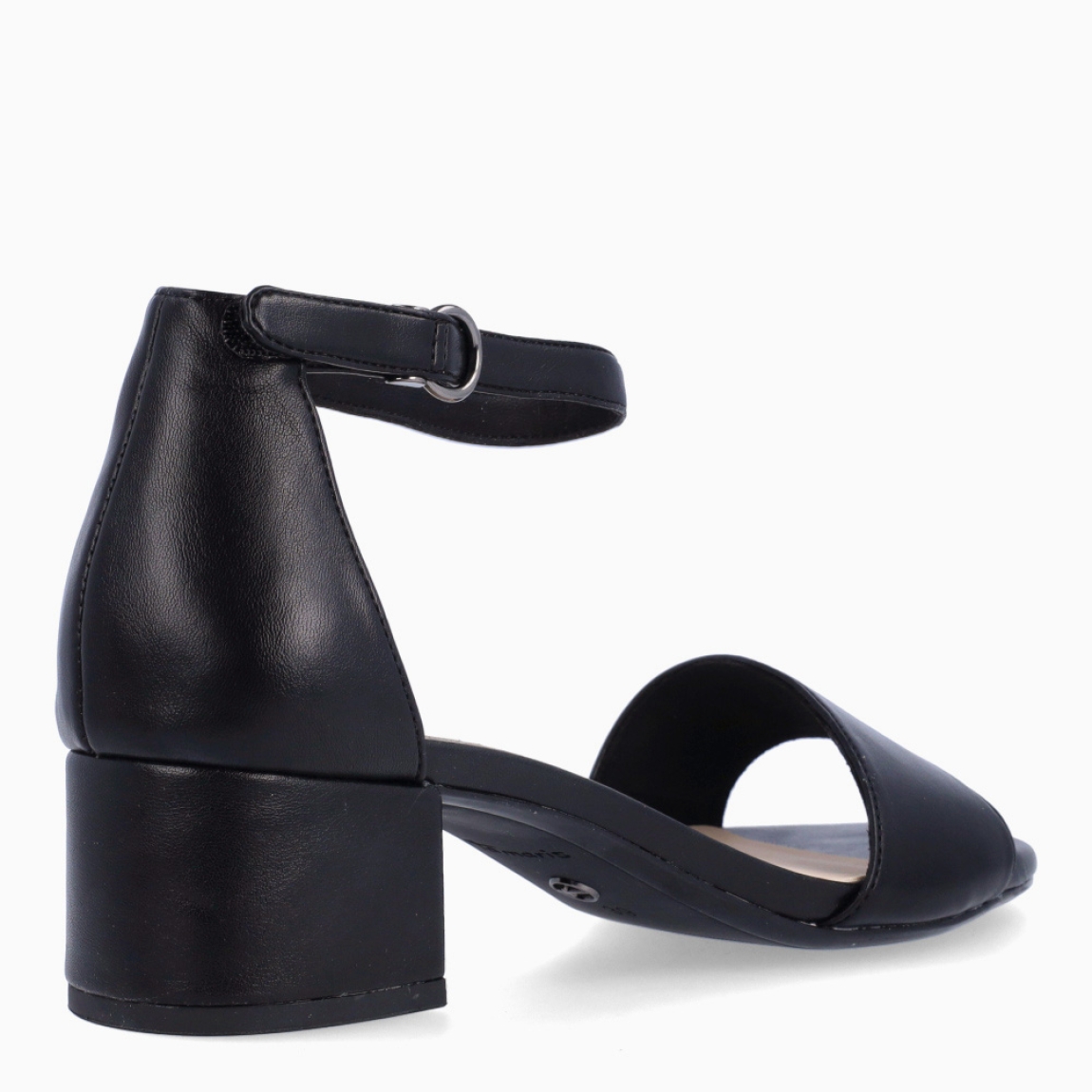 Sandalias de la marca Tamaris, modelo ANGELINA. Sandalias elaboradas en polipiel color negro con tira en pala. Interior en piel color nude y cierre de hebilla en tobillo. Sandalias Tamaris con tacón de 4cm de altura. Estas sandalias Tamaris ANGELINA son un complemento ideal para ti!