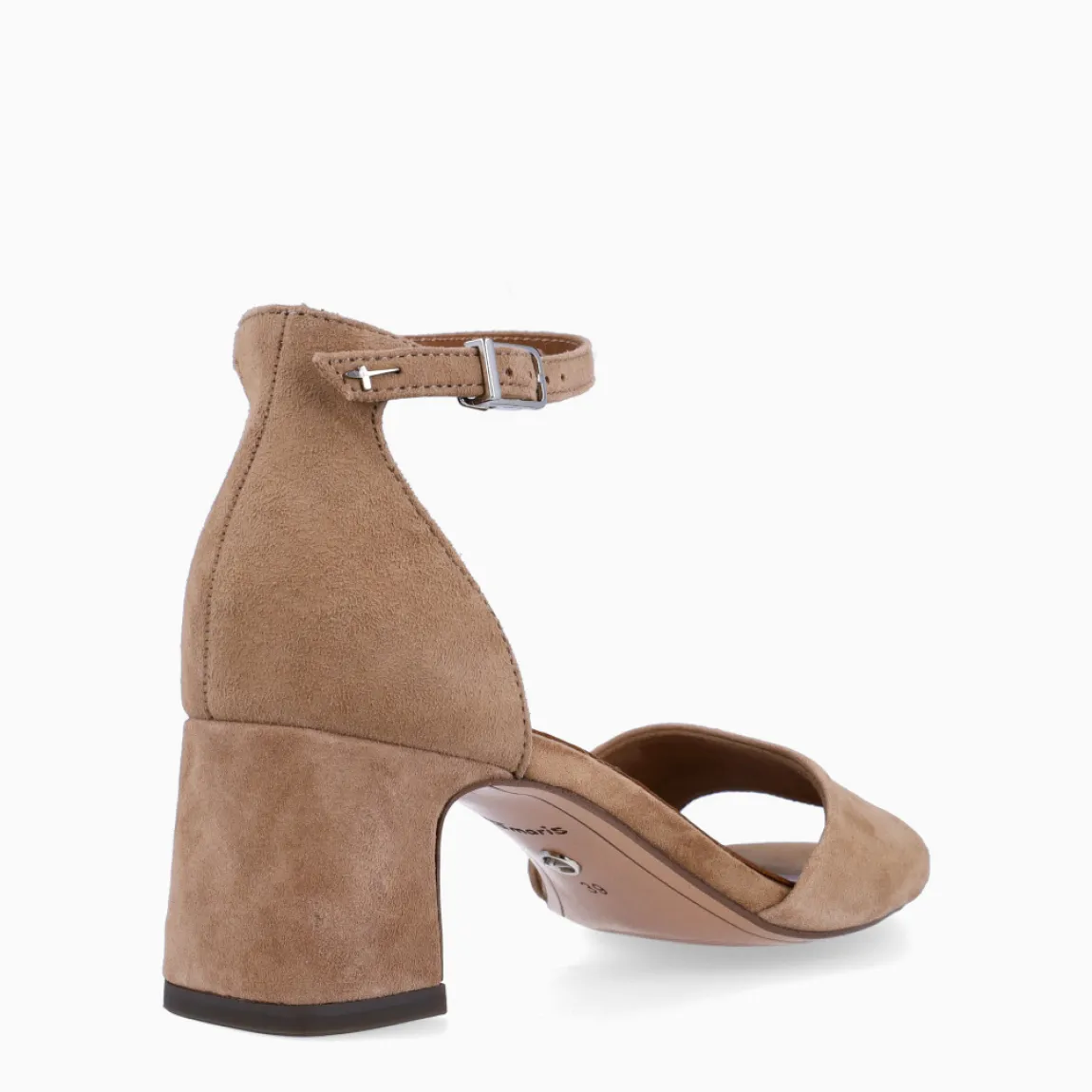 Sandalias de la marca Tamaris, modelo ANGÉLICA. Sandalias elaboradas en ante color beig con tira en pala. Interior en piel color nude y cierre de hebilla en tobillo. Sandalias Tamaris con tacón de 5cm de altura. Estas sandalias Tamaris ANGÉLICA son un complemento ideal para ti!