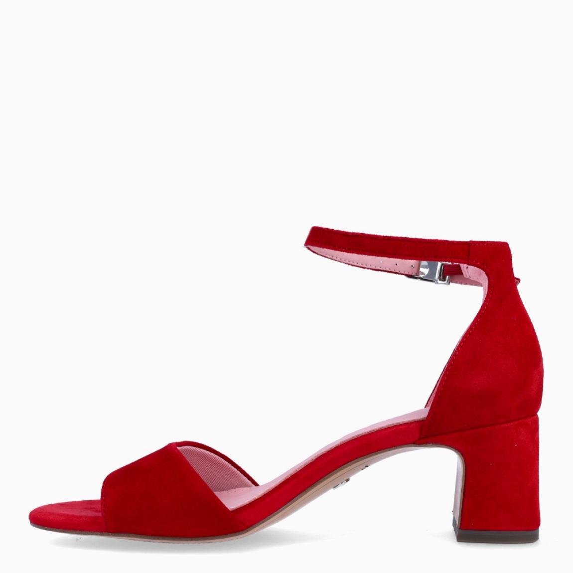 Sandalias de la marca Tamaris, modelo ANGÉLICA. Sandalias elaboradas en ante color rojo con tira en pala. Interior en piel color nude y cierre de hebilla en tobillo. Sandalias Tamaris con tacón de 5cm de altura. Estas sandalias Tamaris ANGÉLICA son un complemento ideal para ti!