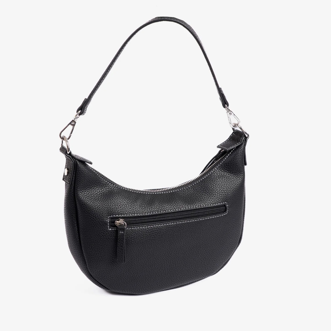 Bolso de la marca Matias Salva, modelo MINNA. Bolso elaborado en polipiel de alta calidad color negro, con un acabado fiel a la piel natural.Tamaño pequeño, ideal para llevar tus imprescindibles. Bolsillos estratégicamente ubicados para llevarlo todo organizado. Bolso Matias Salva, con bandolera desmontable con mosquetones, ajustable en alturaAsa de hombro desmontable. Interior forrado en textil suave al tacto. Bolso Matias Salva MINNA, ideal para llevar a todos lados! Medidas: 24.5x14x05 cm
